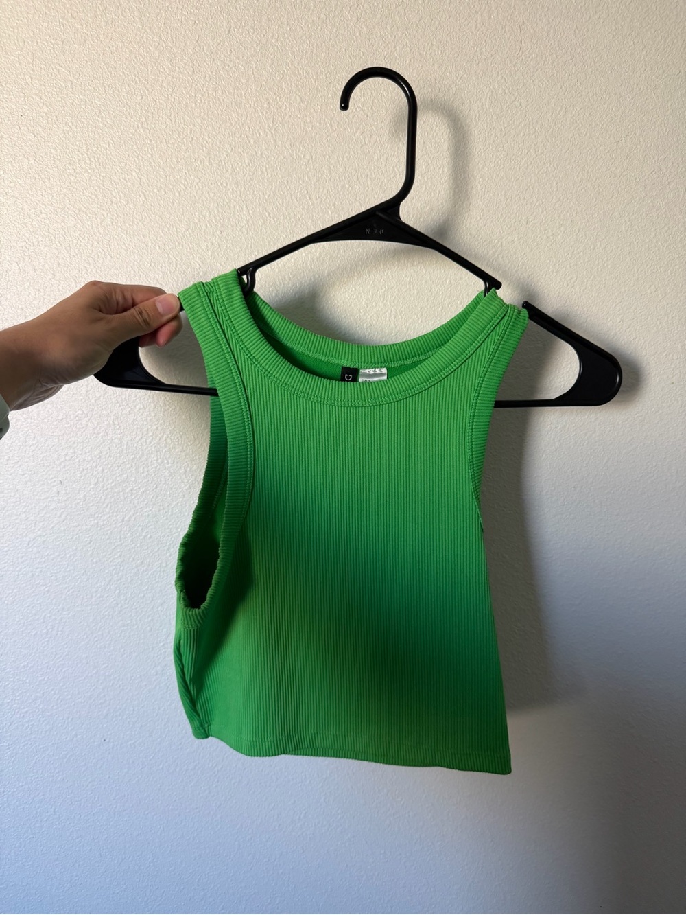 Divided Bright Green Ribbed Tank Top